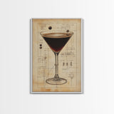 Espresso Martini Wall Art Canvas Print, Cocktail Painting, Cocktail Decor, Bar Decor, Home Bar Wall Art, Kitchen Wall Art
