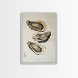 Wabi Sabi Oyster Pearl Watercolor Painting Print, Coastal Art, Gift For Her Or Him, Japanese style Artwork, Oyster Shell Painting, Oyster Art