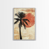 Wabi Sabi Palm Tree Painting Print, Watercolor Palm Tree Painting, Nautical Home Decor, Statement Piece, Centerpiece Wall Art