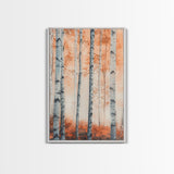 Original Birch Tree Forest Painting Print, Birch Tree Canvas Textured Wall Art Statement Living Room Wall Art Decor Designer Art Custom Art