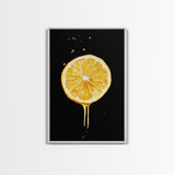 Lemons Oil Painting Print, Vintage Still Life of a Lemon, Antique Fruit Art Print, Still Life Wall Art, Lemon Painting, Framed Canvas Print