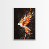 Graffiti Punk Art, Phoenix In Flames, Retribution, Framed Canvas Print, The Phoenix, Framed Wall Art, Original Painting Phoenix