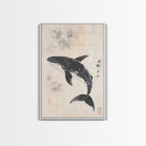 Humpback Whale Canvas Print, Framed Art, Ready To Hang Wall Art, Nautical Wall Art, Ocean Art, Wabi Sabi Art
