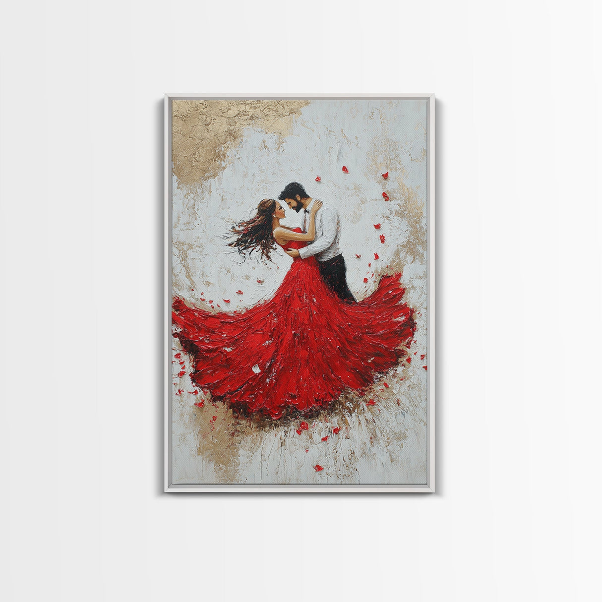 Couple Dancing Framed Canvas Print, Couple Wall Art, Wedding Gift, Dancing Wall Art, Dance Studio Decor, Engagement Gift Idea, Dancing Art