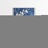 Blue Botanial Wall Art Chinoiserie Wall Art, White Bird, Blue Chinoiserie Home Decor, Botanical Print, Bird Painting, Framed Canvas Print