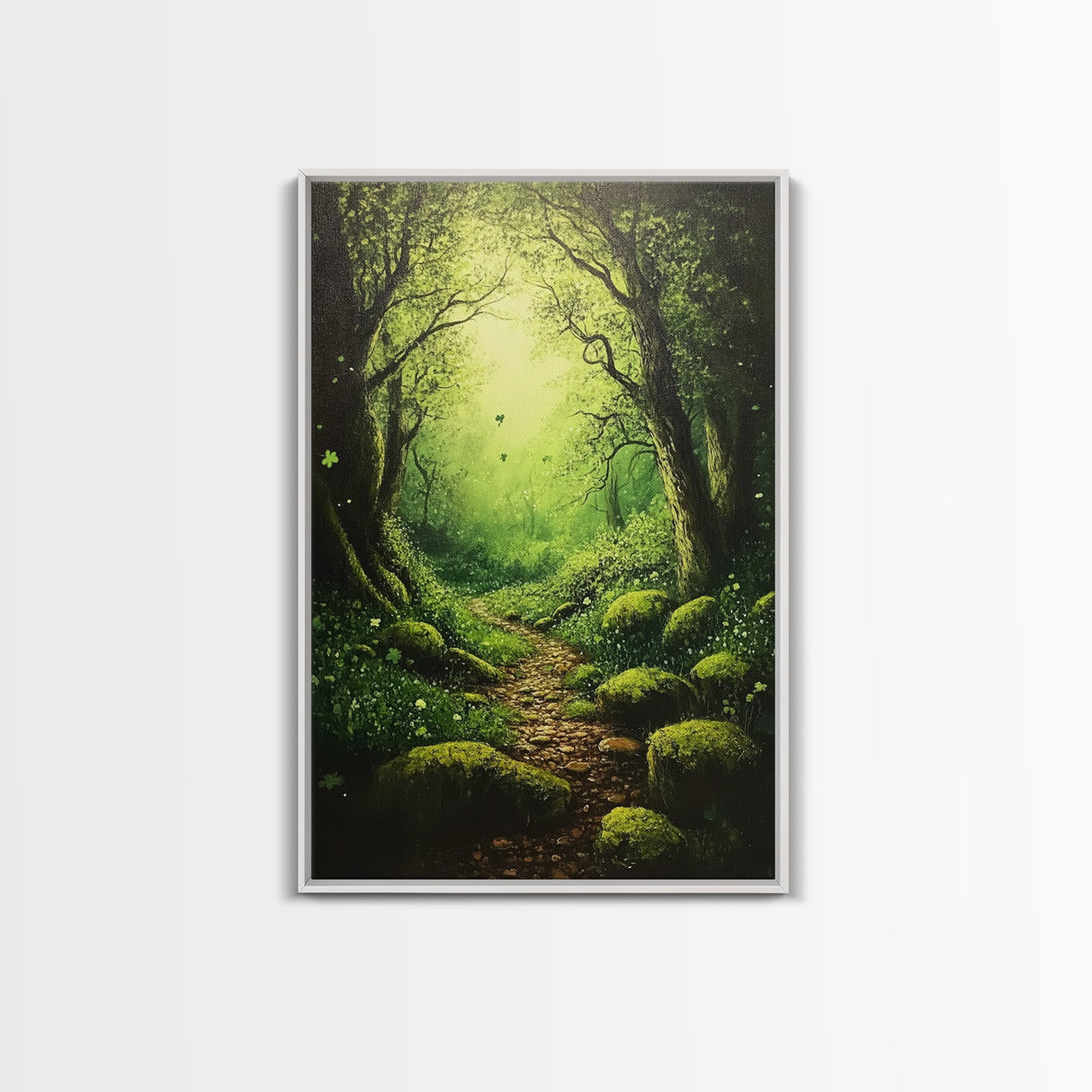 Forest At Dusk Painting Print, Spooky Art, Fantasy Art, Nature Landscape Painting Canvas Print, Landscape Decor, large wall art