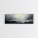 A storm rolls in over the ocean, framed canvas print - wood framed wall art - seascape painting - ocean painting
