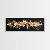 Sushi Wall Art - Framed Canvas Print - Kitchen Wall Art - Kitchen Decor - Original Painting - Restaurant Wall Art - Wabi Sabi Minimalist Art