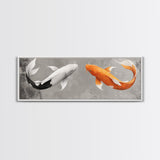 Koi Fish Painting Print, Panoramic Wabi Sabi Wall Art, Horizontal Art, 24x72 Art, Oversized Wide Wall Art, Koi Fish Wall Art