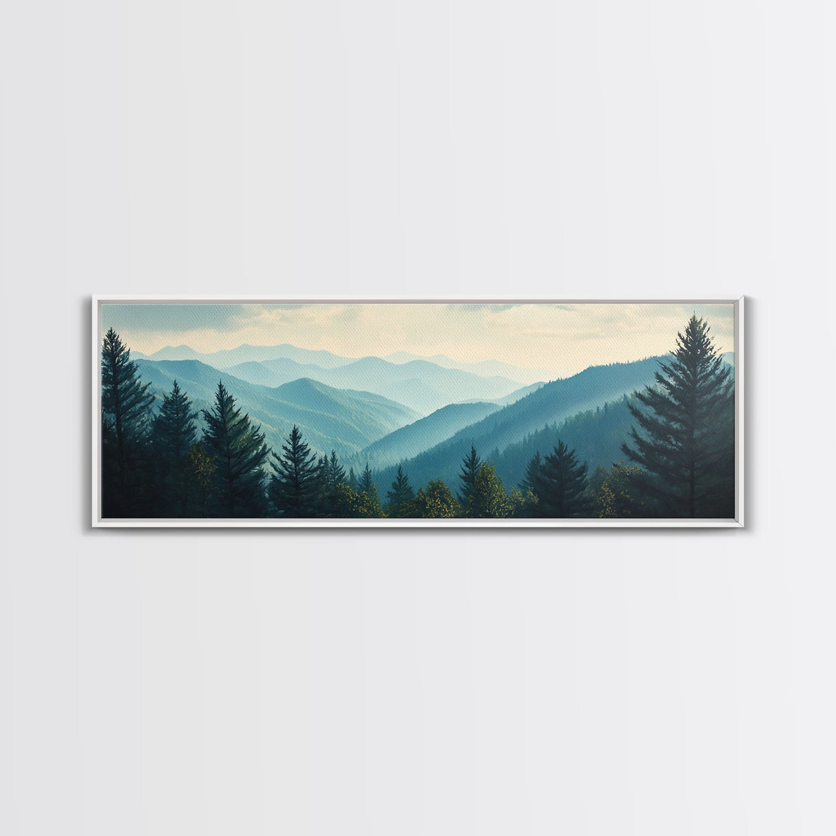 Mountain Painting Print, Mountain Art, Panoramic Wall Art, Extra Wide Horizontal Art, Ultra Wide Wall Art, Blue Ridge Mountains Painting