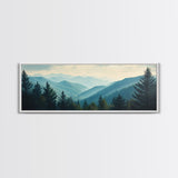 Mountain Painting Print, Mountain Art, Panoramic Wall Art, Extra Wide Horizontal Art, Ultra Wide Wall Art, Blue Ridge Mountains Painting