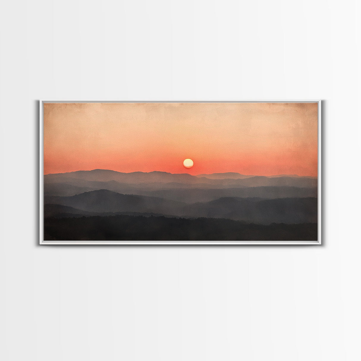 Sunrise Over The Smoky Mountains Framed Canvas Print