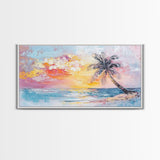 Nautical Seascapes Oil Painting Canvas Print, Nautical Landscape Painting, Beach house or Lake house art, Above Sofa Art, Sunset Painting