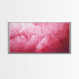 Pink Clouds - Framed Canvas Print - Wood Framed Wall Art - Preppy Decor - Preppy Dorm Room Wall Art - Abstract Pink Wall Art