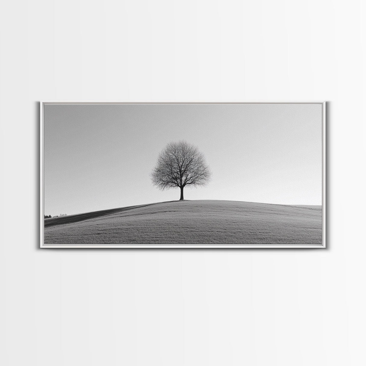 Loneliness - Framed Canvas Print Ready To Hang Wall Art - Thought Provoking Art - Moody Wall Art - Moody Painting - Black and White Dead Tree Art