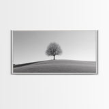 Loneliness - Framed Canvas Print Ready To Hang Wall Art - Thought Provoking Art - Moody Wall Art - Moody Painting - Black and White Dead Tree Art