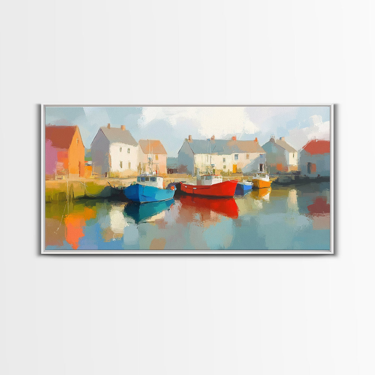Retro Nantucket Wall Art Framed Canvas Print | Nantucket Oil Painting | Nantucket Decor | Nautical Wall Art | Seascape Painting