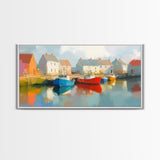 Retro Nantucket Wall Art Framed Canvas Print | Nantucket Oil Painting | Nantucket Decor | Nautical Wall Art | Seascape Painting