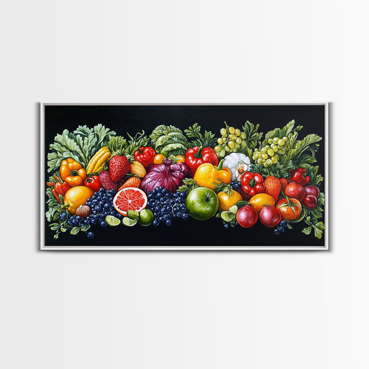 Fruits and Vegetables Wall Art Canvas Print, Kitchen Decor, Kitsch Decor, Kitchen Wall Art, Dining Room Decor, Modern Farmhouse Kitchen Art