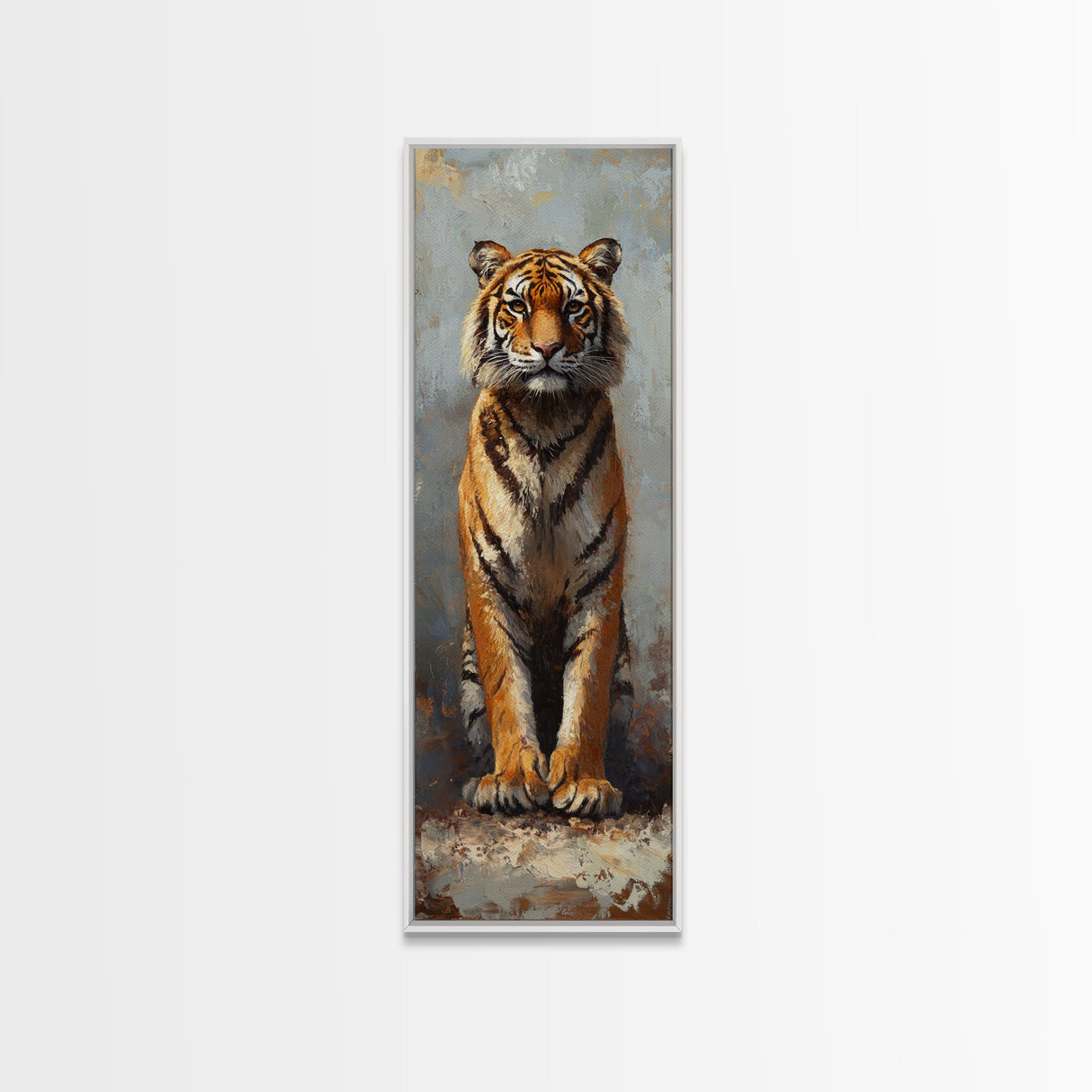 Majestic Tiger Painting Framed Canvas Print, Animal Wall Art, Rustic Decor Above Sofa Art, Bedroom Art Living Room Art Christmas