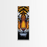 Fierce Tiger Face Framed Canvas Print, Bold Animal Wall Art, Wildlife Decor Above Couch Art, Statement Piece Christmas