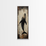 Majestic Whale Painting Framed Canvas Print, Nautical Wall Art, Coastal Decor Living Room Art, Rustic Decor Gift Idea Christmas