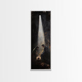 Tall Skinny Nativity Painting Canvas Print, Christmas Wall Art, Christmas Decor, Nativity Oil Painting, Jesues In His Manger