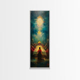 Last Supper Wall Art Framed Canvas Print Vibrant Christ Apostles Painting, Christian Art, Dark Religious Decor, Unique Holiday Gift, Spiritual Canvas