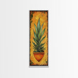 Vibrant Agave in Terra Cotta Framed Canvas Print Rustic Decor Agave Painting Botanical Prints Kitchen Wall Art