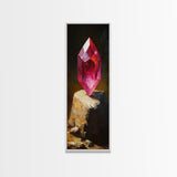 Radiant Red Gemstone Framed Canvas Print Gemstone Painting Moody Art Original Artwork Above Bed Wall Art Gift Idea