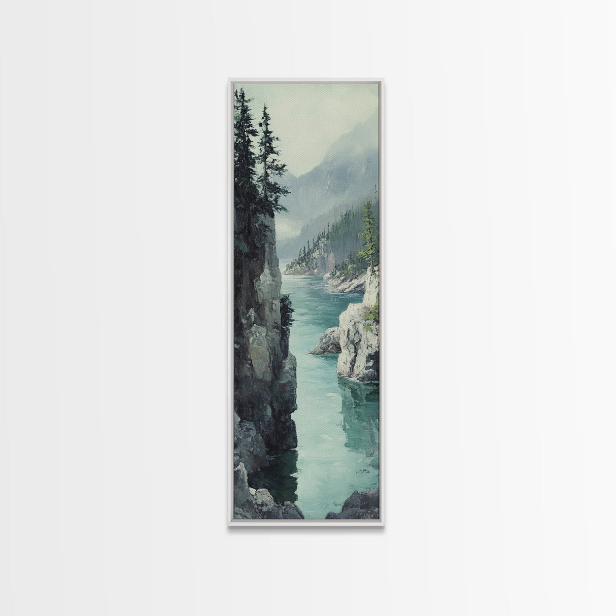 Framed Canvas Print Coastal Landscape Art Nautical Decor Tall Narrow Art Beach House Wall Art Perfect Above Couch Nautical Wall Art