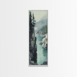 Framed Canvas Print Coastal Landscape Art Nautical Decor Tall Narrow Art Beach House Wall Art Perfect Above Couch Nautical Wall Art