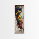 Retro Kitchen Wall Art, Still Life Painting Of Fruit Canvas Print, Narrow Art, Narrow Wall Art, Tall Skinny Art, Skinny Narrow Wall Art