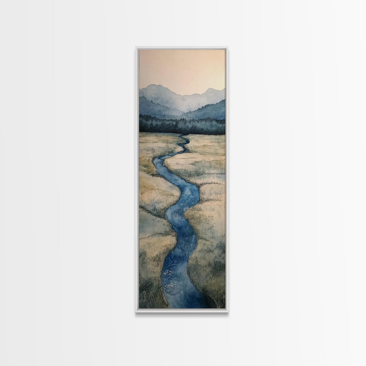 Framed Canvas Print Nature-Inspired Marsh Painting Landscape Painting Wabi Sabi Art Guest Room Art Rustic Decor Perfect Above Sofa Accent