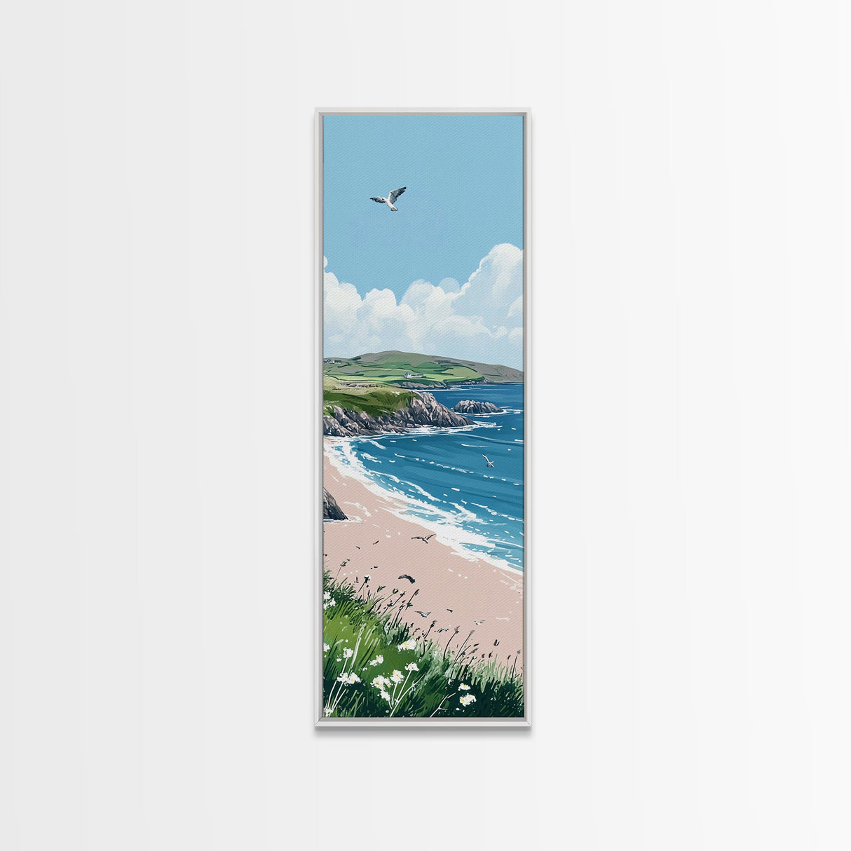 Framed Canvas Print Irish Coastal Art Above Bed Art Nautical Wall Art Ireland Painting Coastal Landscape Ocean Lover's Nautical Decor