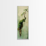 Framed Canvas Print Wabi Sabi Botanical Art Mossy Tree Artwork Unique Nature Decor Tall Skinny Art Wabi Sabi Wall Art Living Room Accent