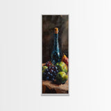 Restaurant Wall Art Still Life Oil Painting Print, Wine Bottle Painting, Tall Narrow Wall Art, Skinny Tall Art, Kitchen Decor, Wine Cellar Art