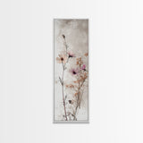 Framed Canvas Print Moody Wildflower Painting on Canvas, Minimalist Botanical Art, Cozy Autumn Decor, Above Couch Art, Rustic Wall Art