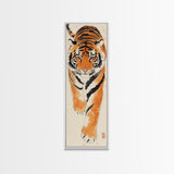 Framed Canvas Print Intense Tiger Painting, Wild Animal Art, Bold Orange Wall Decor, Living Room Above Sofa Art, Unique Gift Idea