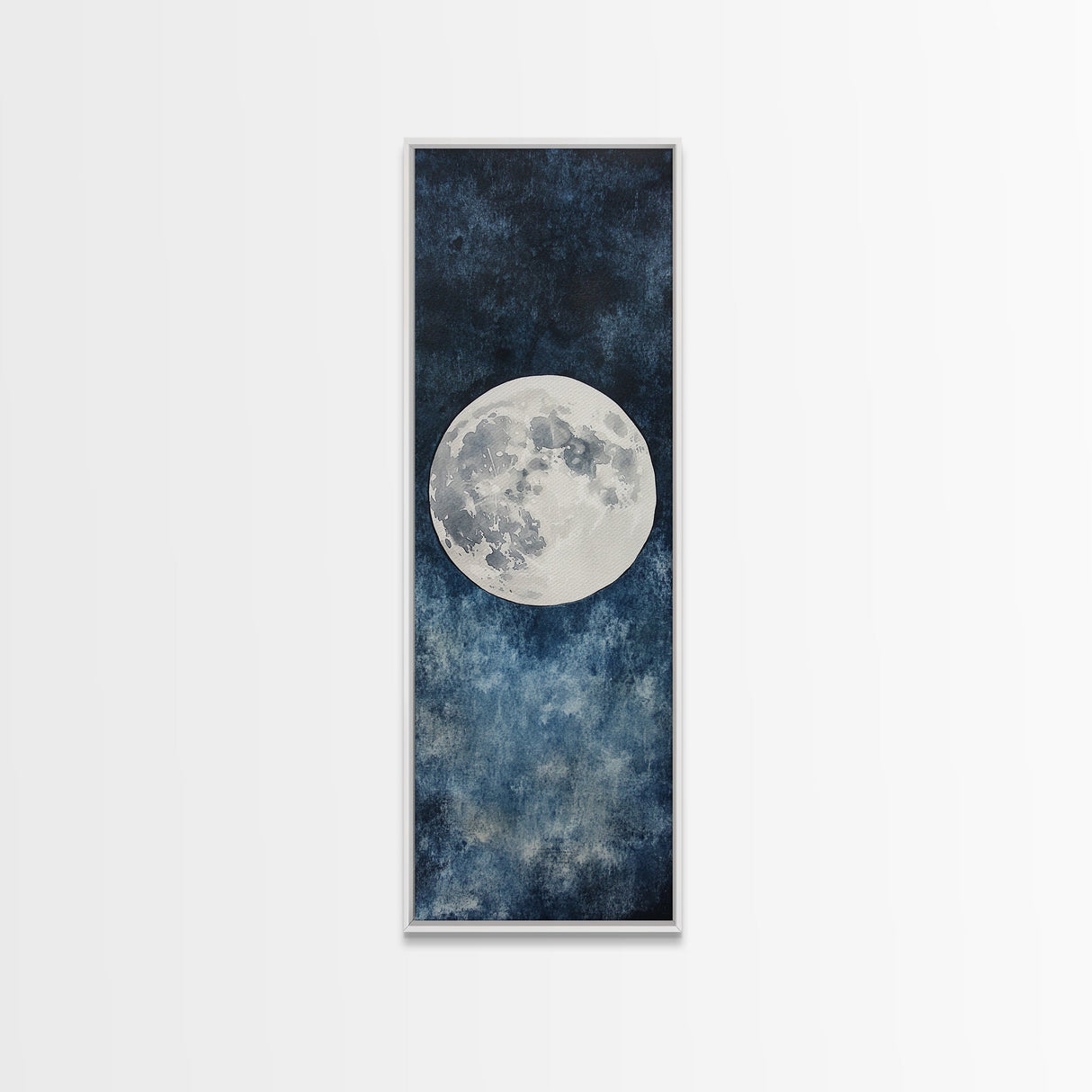 Framed Canvas Print Majestic Moon on Dark Sky, Coastal Inspired Wall Art, Nautical Home Decor, Large Wall Art Above Sofa Gift Him
