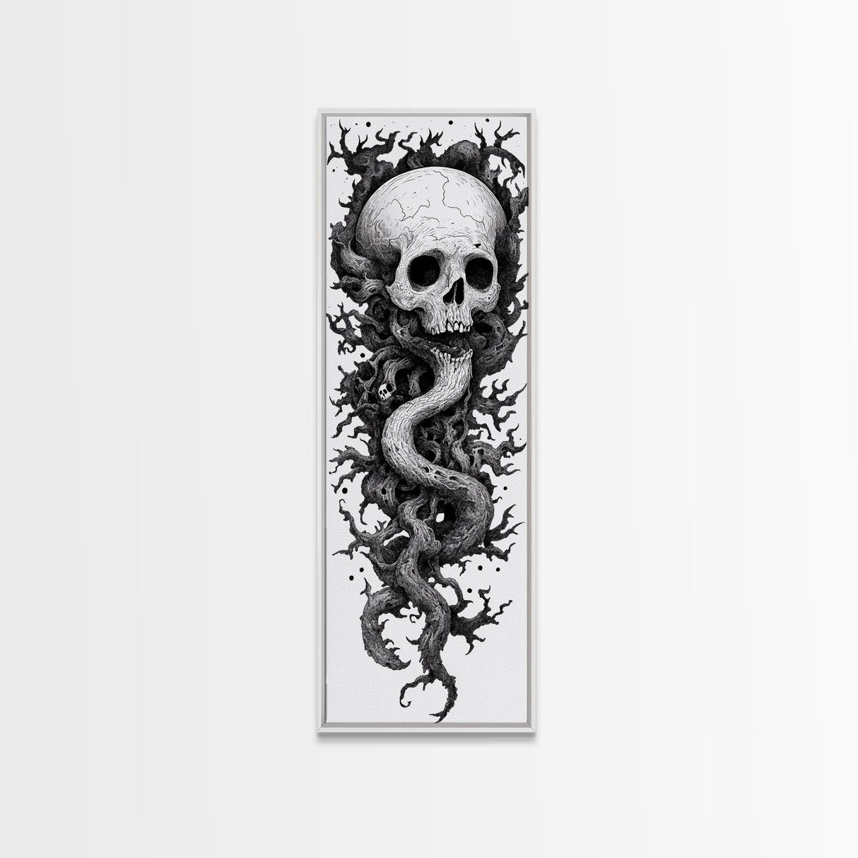 Cosmic Horror Wall Art Framed Canvas Print, Skull Art, Skull Painting Print, Skull Wall Art, Halloween Decor