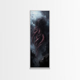 Cthulu Cosmic Horror Wall Art Canvas Print - Tall Skinny Narrow Wall Art - Accent Piece - Halloween Decor - Cosmic Horror Painting
