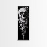Skull Painting Print - Horror Decor - Witchy Decor - Tall Narrow Art - Framed Canvas Print - Skinny Wall Art - Skull Painting - Skull Wall Art