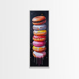 Cute Oil Painting Print of Macaroons - Kitchen Wall Art - Kitchen Decor - Framed Canvas Print - Preppy Kitchen Art - Girly Decor - Food Painting
