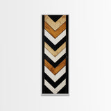 Retro Chevrons Wall Art - Framed Canvas Print - Mid Century Modern Wall Art - Unique Home Decor - Tall Narrow Art - Skinny Art