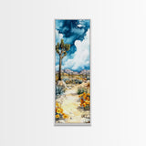Joshua Tree California Watercolor Painting Print - California Art - Tall Skinny Art - Narrow Art - Joshua Tree Painting - Joshua Tree Art