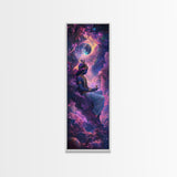 Radha Krishna Painting Print, Framed Canvas Print, Krishna Wall Art, Tall Vertical Art, Skinny Art, Indial Art, Krishna Painting, Galaxy Krishna Art
