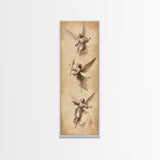 Guardian Angels Wall Art, Framed Canvas Print, Angel Painting, Angel Decor, Tall Skinny Art, Narrow Wall Art, Angelic Painting, Christmas Art