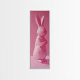 Abstract Painting Print of a Bunny Rabbit, Pink Wall Art, Preppy Wall Art, Gift For Her, Girl's Room Wall Art, Rabbit Painting, Girl Art