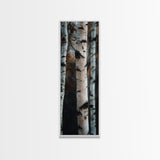 Birch Tree Forest Framed Canvas Print Rustic Wabi Sabi Woodland Art Minimalist Bedroom or Living Room Fall Wall Art Decor
